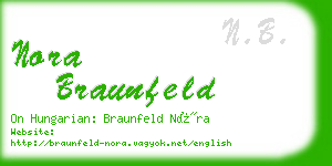 nora braunfeld business card